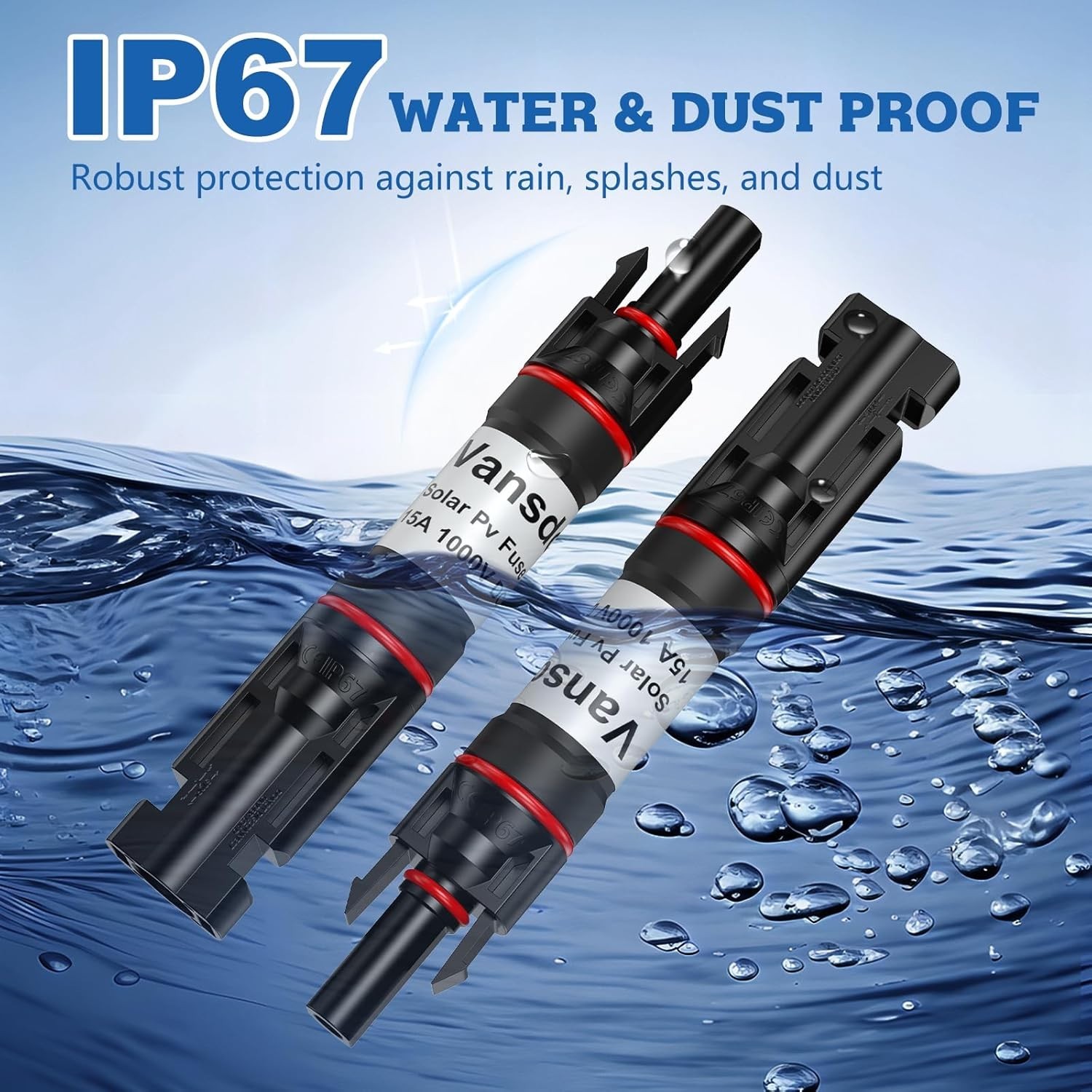 5PCS 15A Solar PV Fuse Holder – Waterproof Connector
