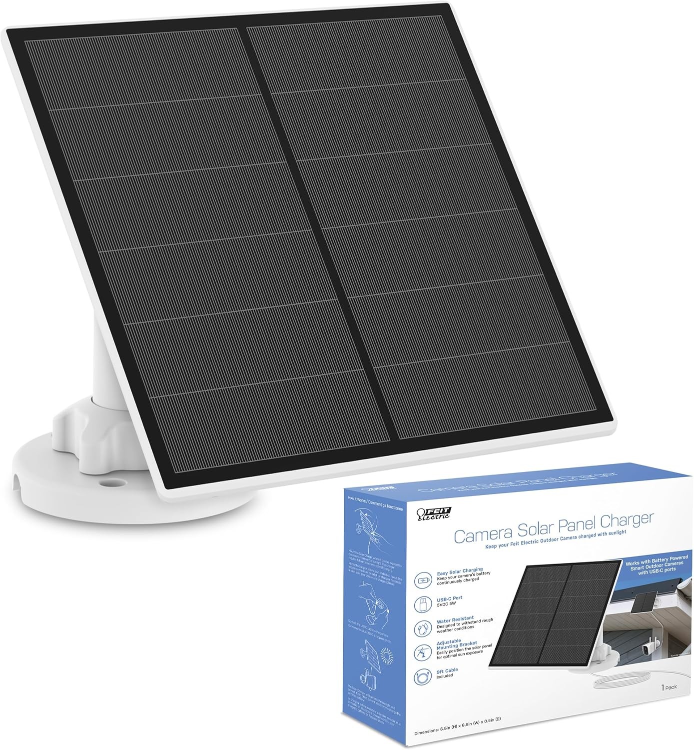 Feit Electric Solar Panel Continuous Charger Panel/SOL/CAM Compatible Feit Elect
