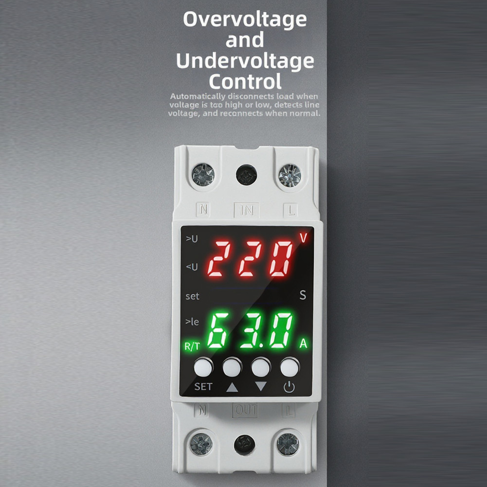 Flame Retardant Voltage Protector with Dual LCD Display AC80-300V Rating