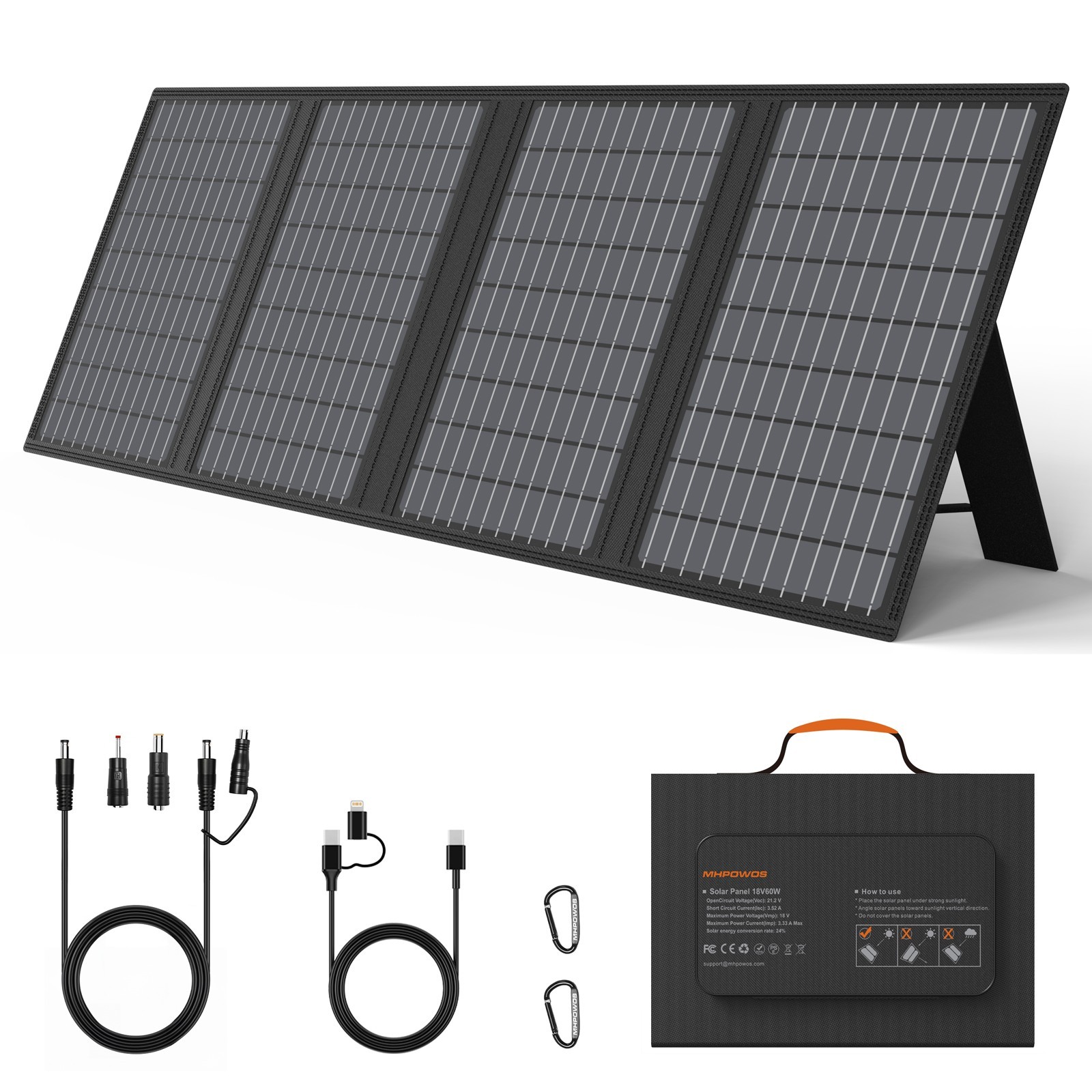 60W Solar Panel for Anker Power Bank Power Station 60,000mAh Portable Generator