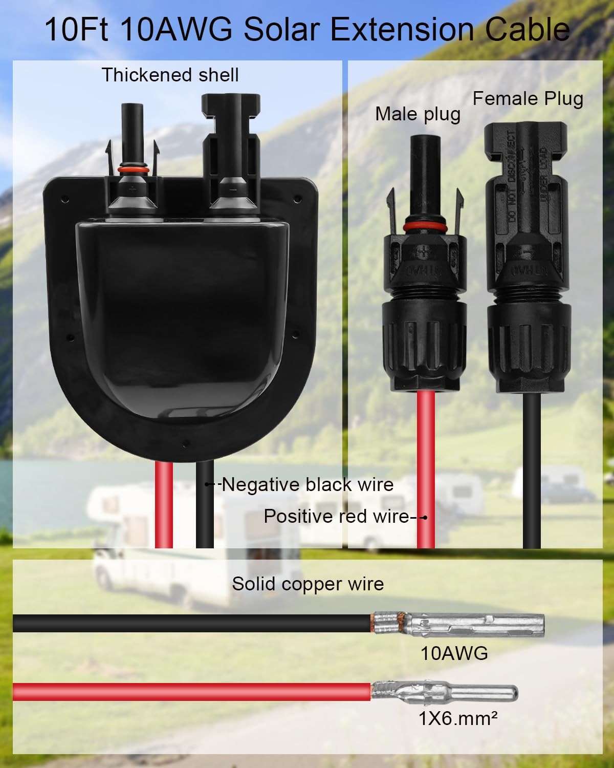 Solar Connector Entry Gland Cable Junction Box Through RV Roof Entry Housing