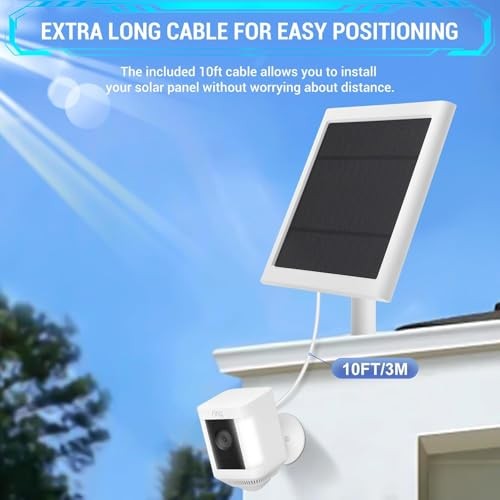 IP65 Solar Panel Outdoor for Ring Cameras () Spotlight Cam Plus/Pro White 2P
