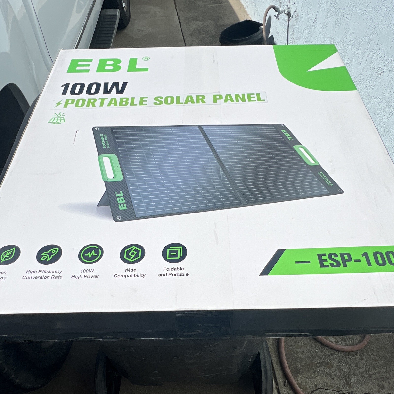 EBL ESP-100 100W Foldable Portable Monocrystalline Solar Panel Waterproof MC4