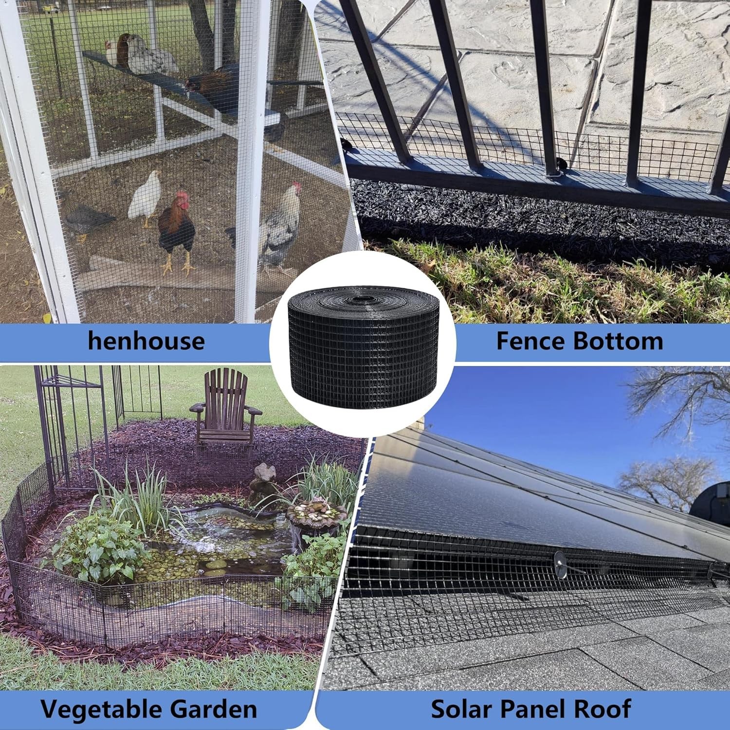 6in X 100ft Critter Guard for Solar Panels, 1/2inch PVC Coated Solar Panel Gu…
