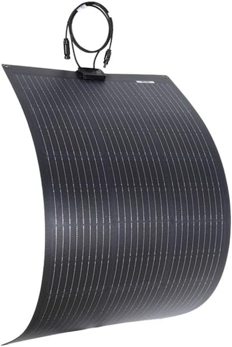 80W 12V Flexible Solar Panel ETFE Black Thin, Monocrystalline High Efficiency, S