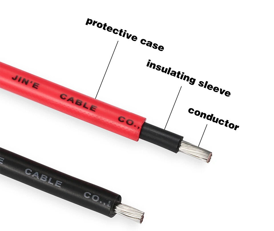 1 Pair PV Cable 2.5/4/6mm² 10-14AWG Black Red Wire with Connector Ends For Solar