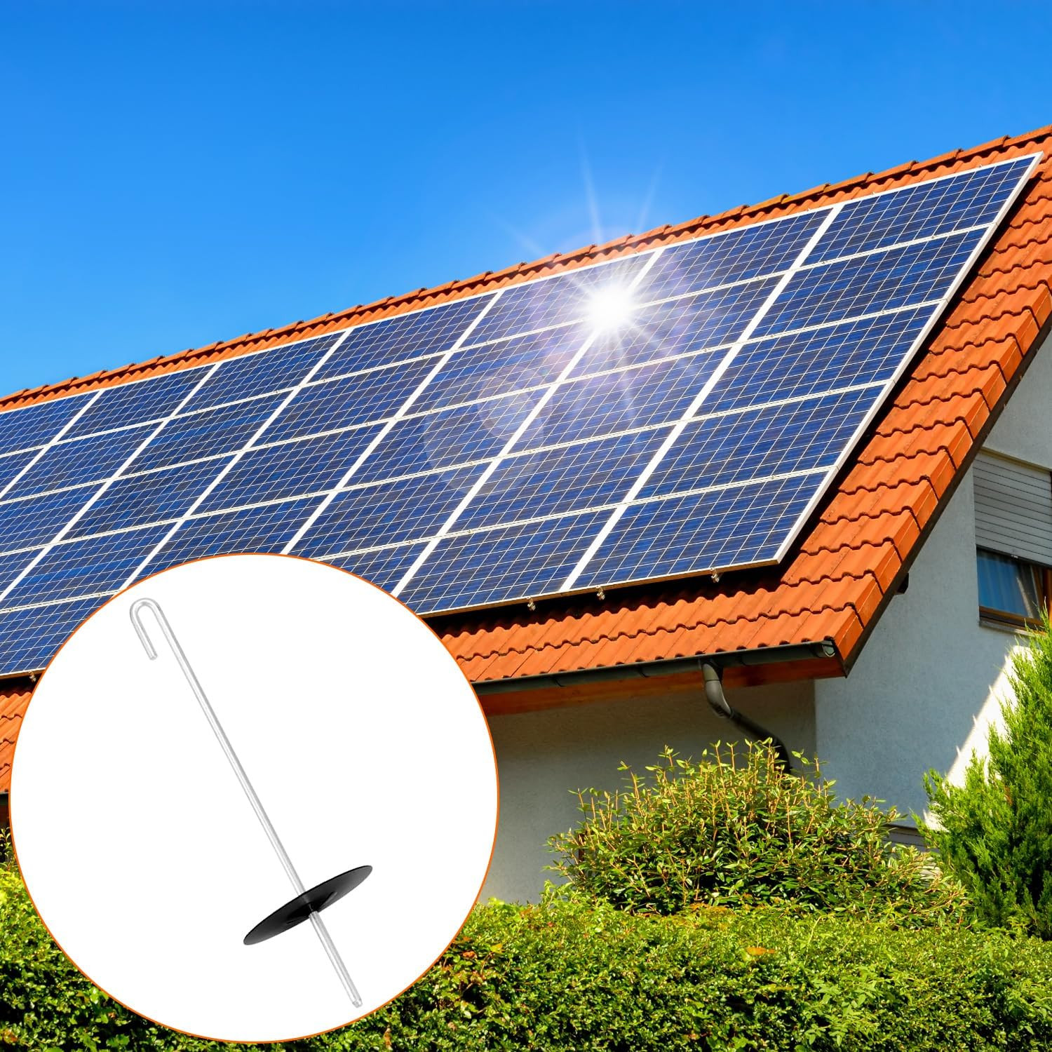 200-Pack Stainless Steel Solar Panel Guard Clips with Self-Locking Washers and J