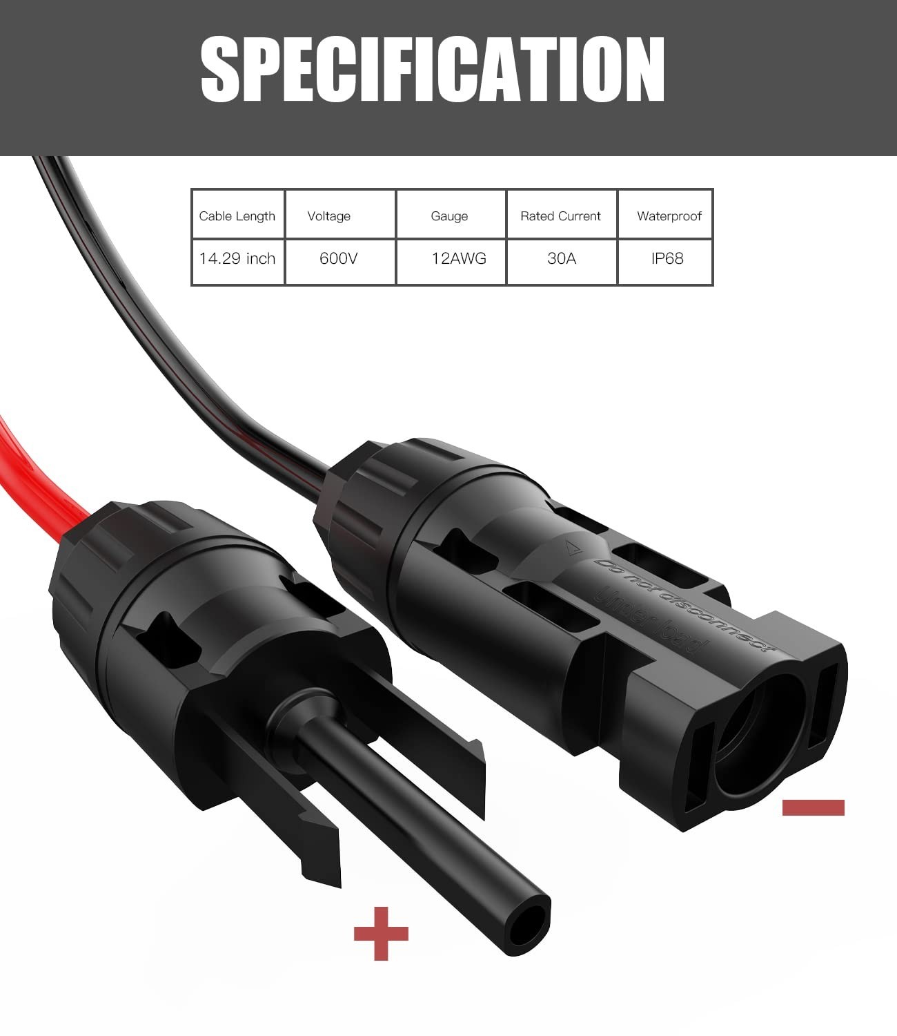 Solar Panel Extension Cable 10AWG SAE PV Cable to Panels