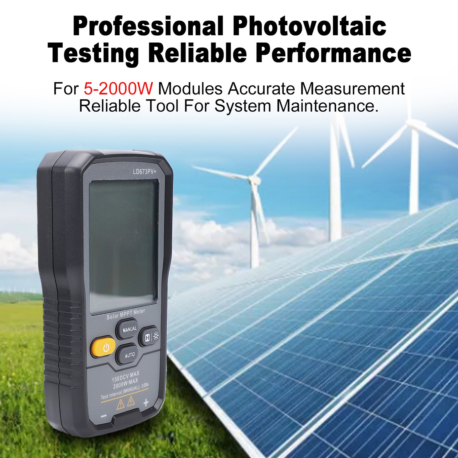 1-2000W Solar Panel Power Meter For Efficient Photovoltaic Panel Testing