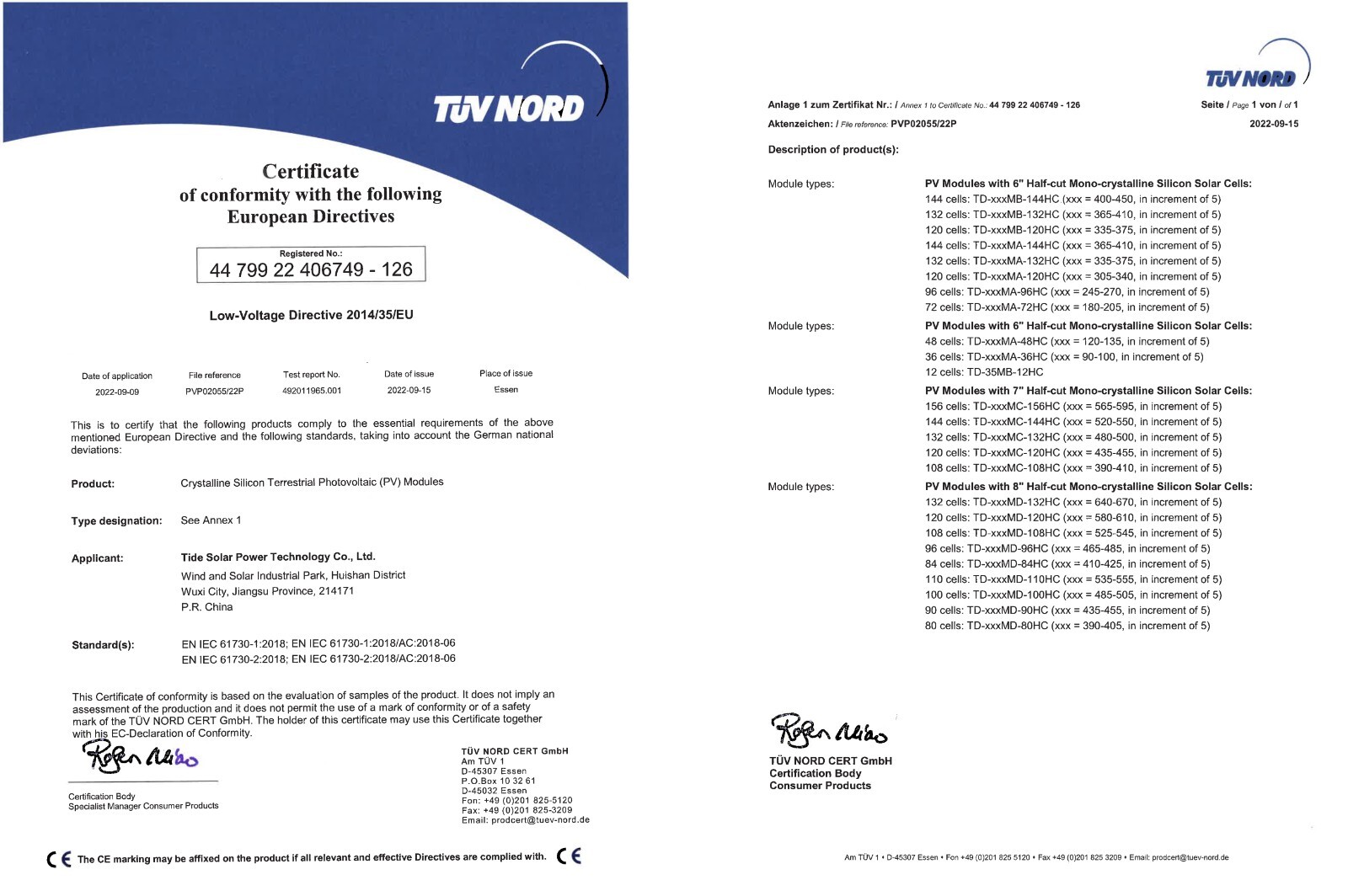 30x Pv-Modul 450 Wp Tidesolar Pv-Anlage Photovoltaic Aluminum Frame Solar System