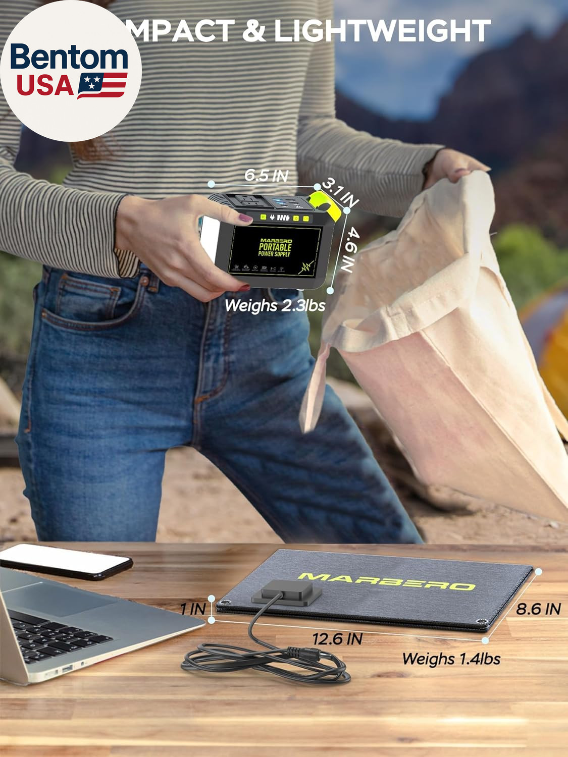 88.8Wh Solar Generator with 21W Solar Panel Included Portable Power Station 80W