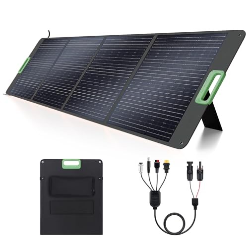 200W Portable Solar Panel, 23.5% High Efficiency ETFE Foldable Solar Green