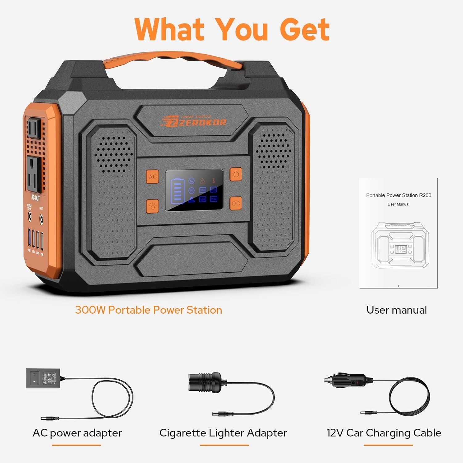 Durable 300W Portable Power Station with LED Flashlight – For Outdoor Adventures