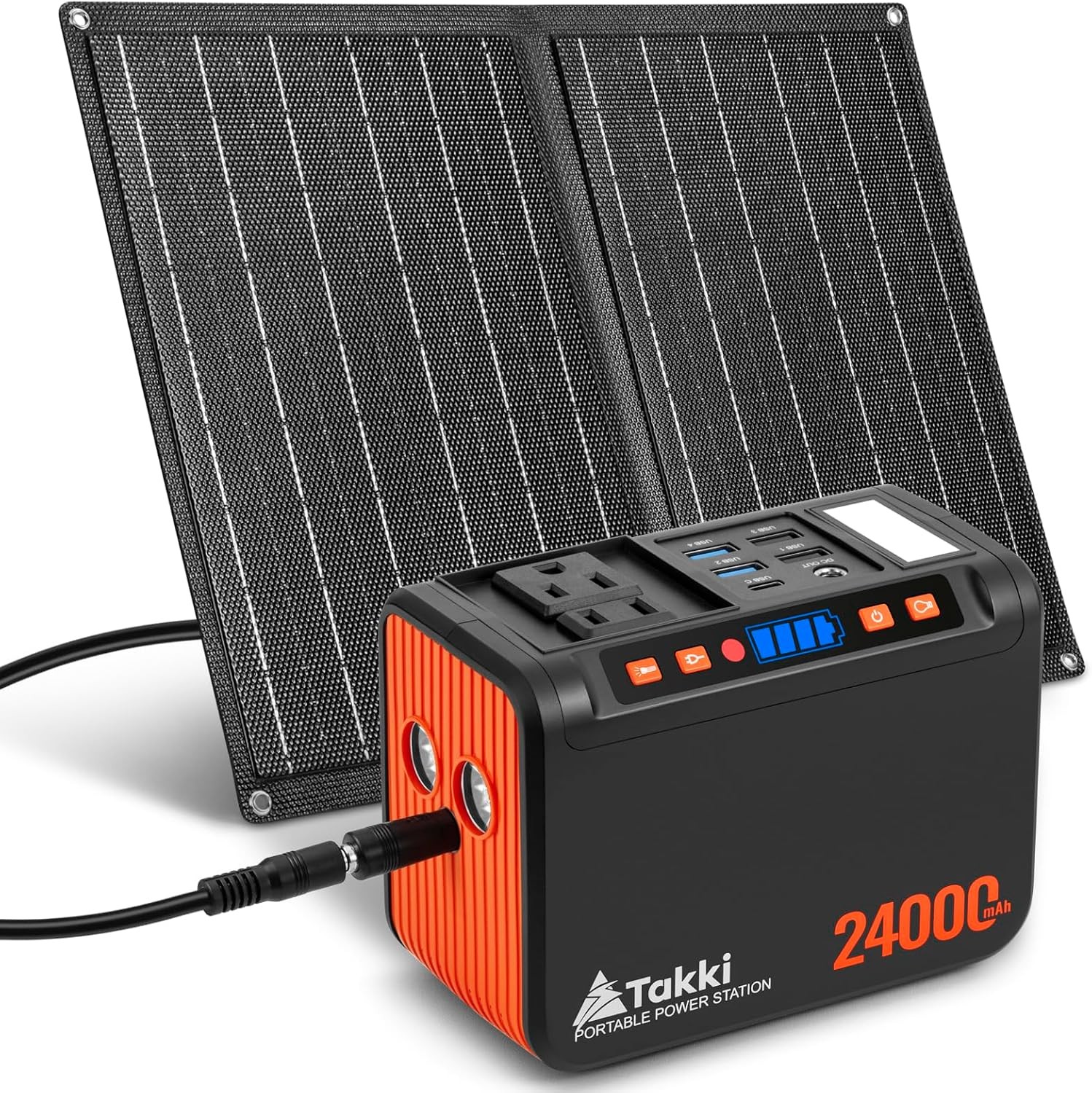 Solar Generator 120W Peak Portable Power Station W/ 21W Solar Panel 88.8Wh