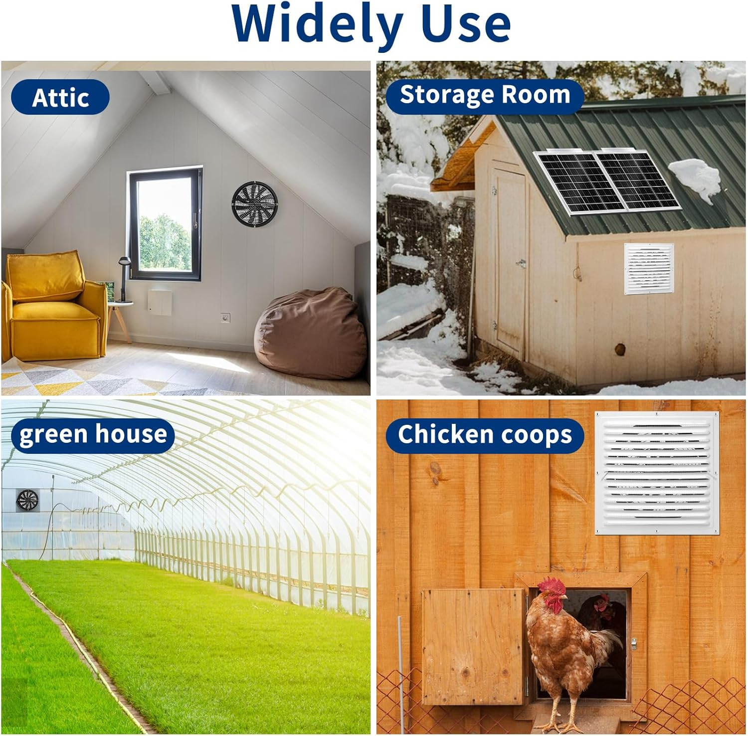 High-Speed Solar Attic Fan Kit with 2 Solar Panels & 25W DC Fan