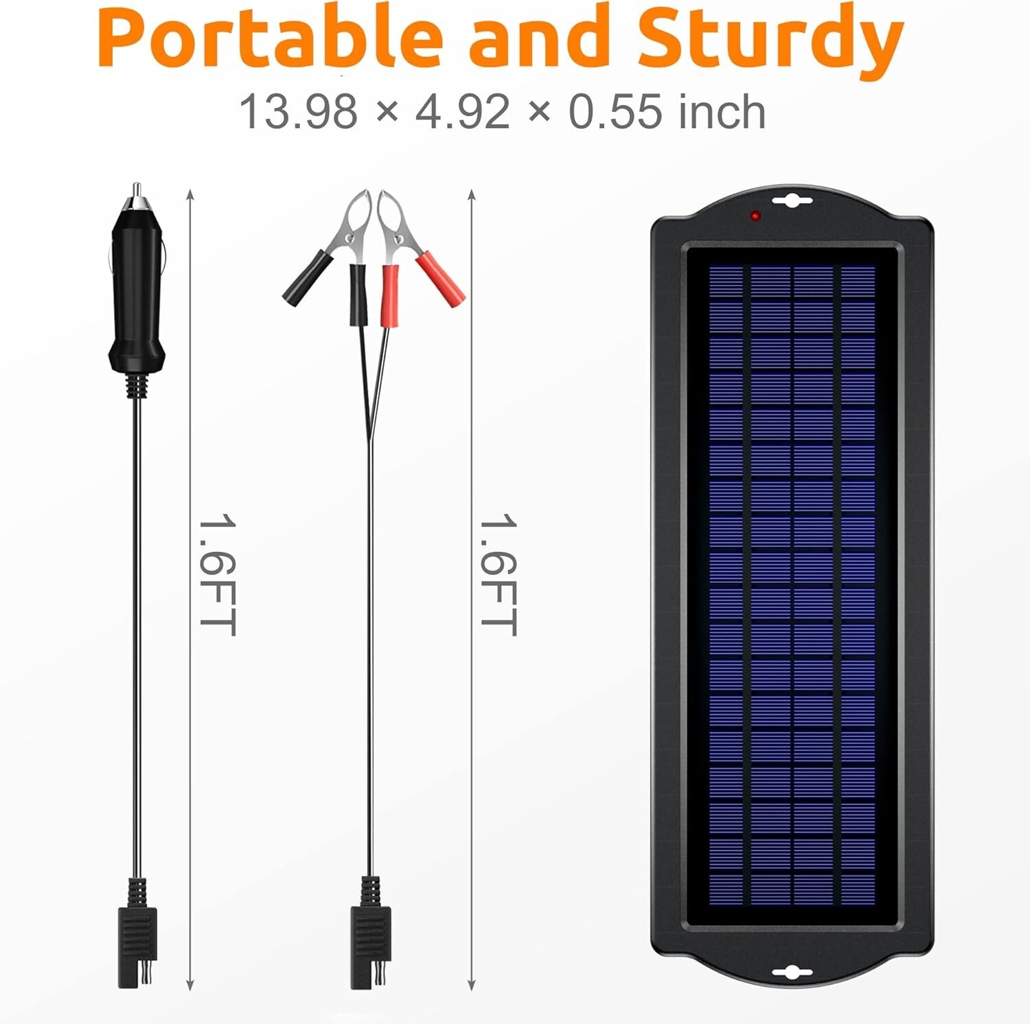 12 Volt Battery Charger Solar Powered Panel for Car Dump Trailer Boat Marine 12v