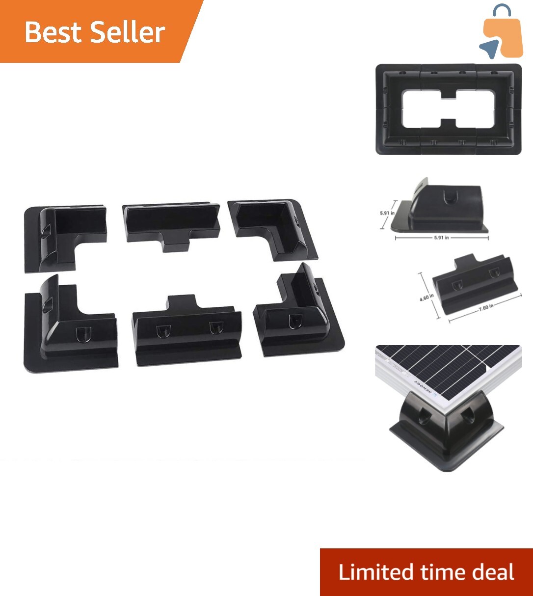 UV-Resistant Lightweight Corner Bracket Solar Mount for Easy Installation