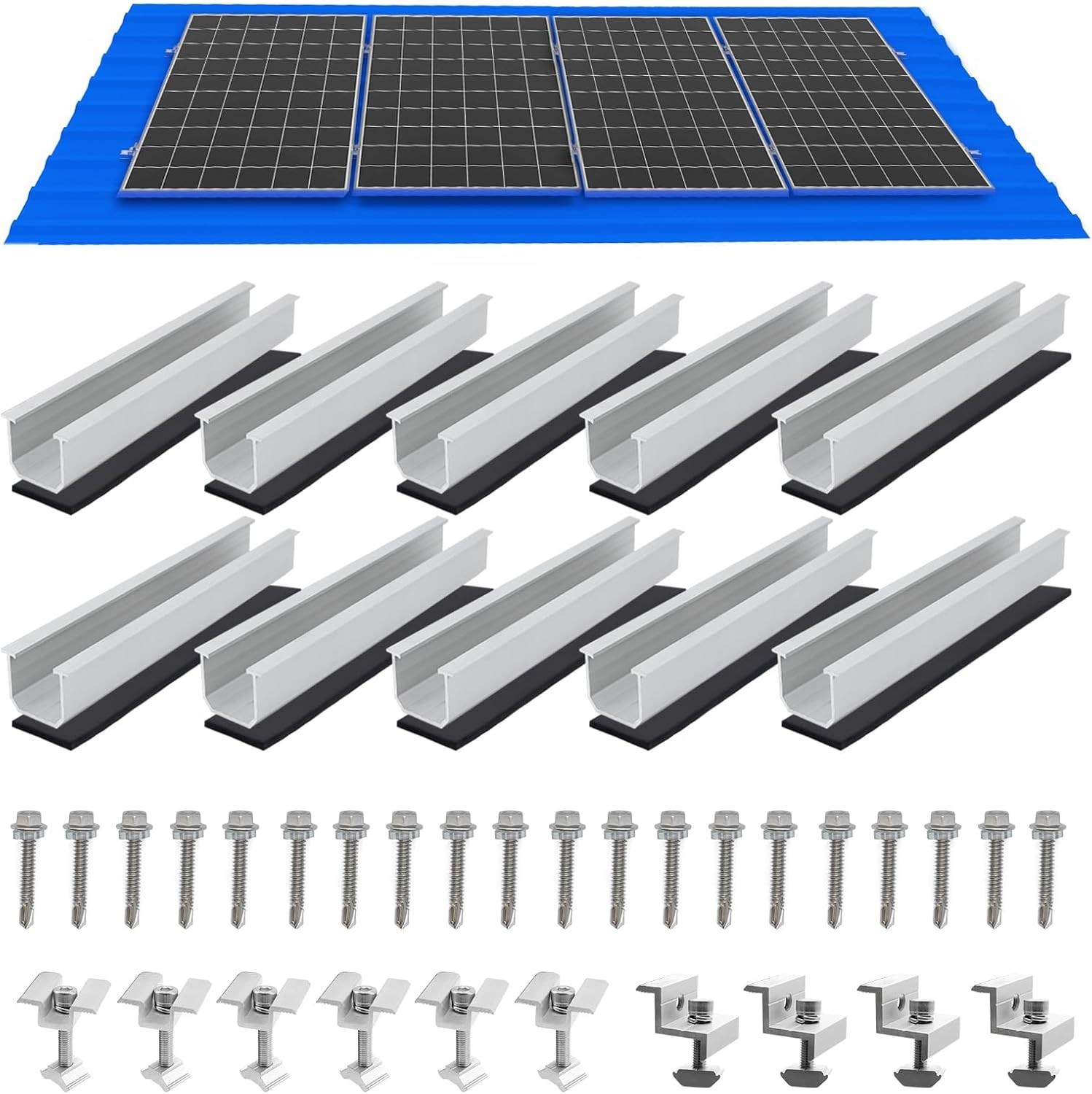 Solar Panel Mounting Brackets, Roof Mount Kit, Rails and Clamps Included for …