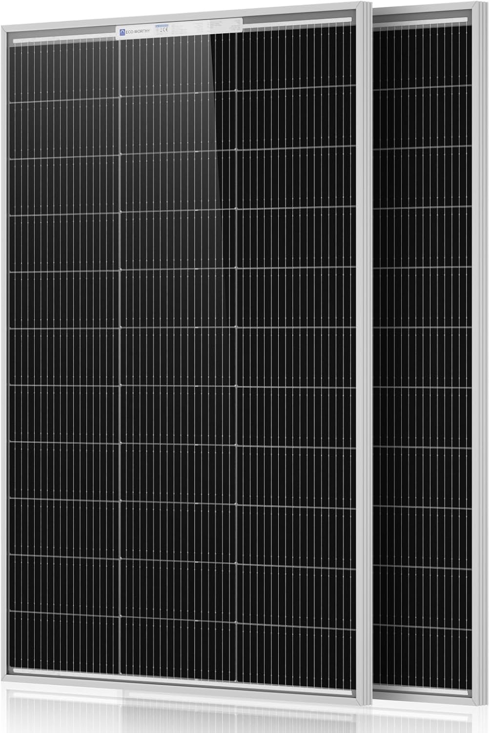 ECO-WORTHY 2Pcs 100 Watt Solar Panels Monocrystalline Solar Panel for 12V/24V Ba