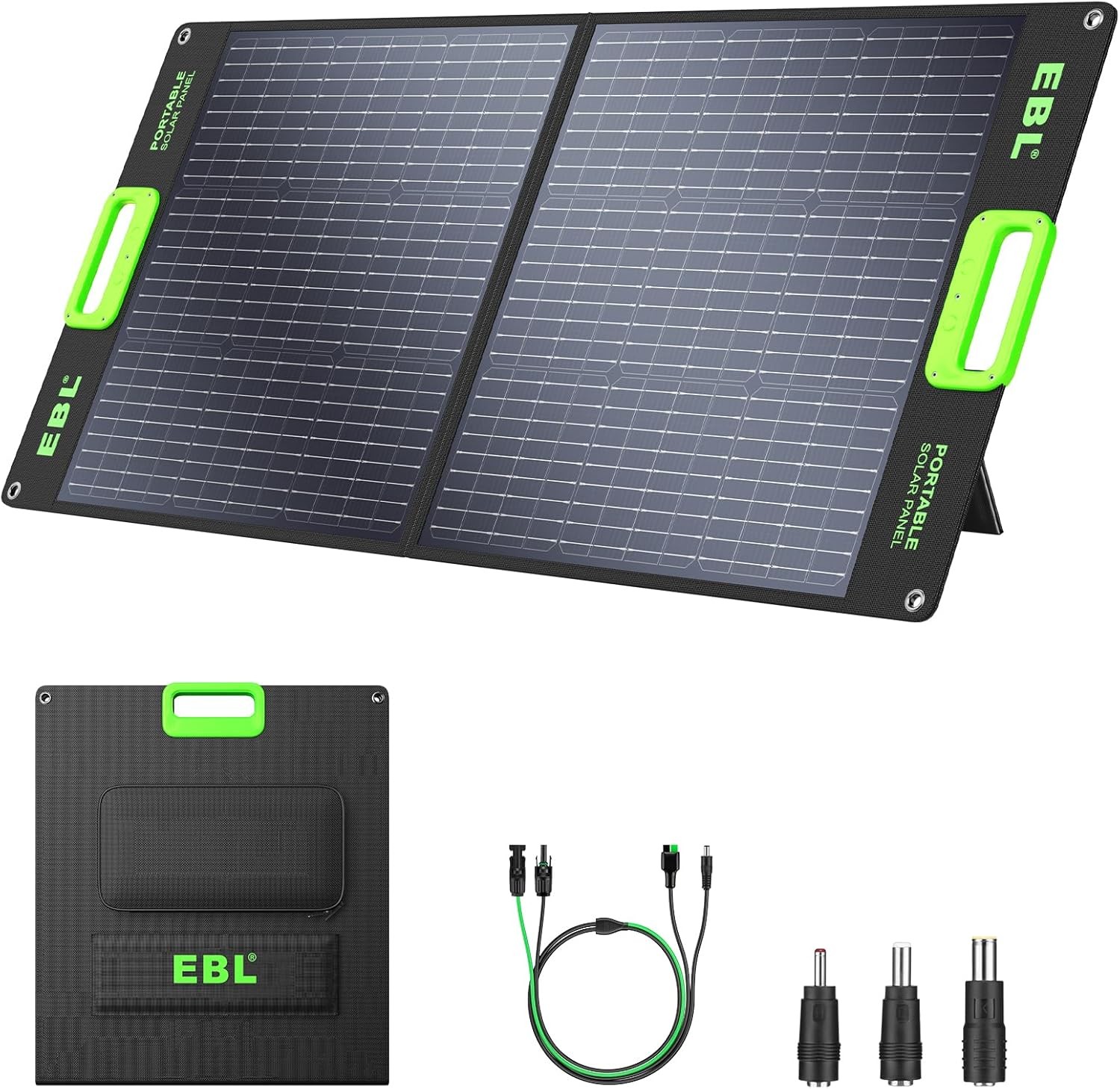 EBL 100W Portable Solar Panel Adjustable Kickstand IP65