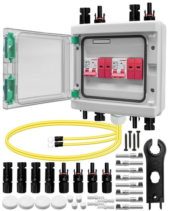 ZXWATC 63 Amp Solar Disconnect Switch DC Breaker Box with Surge Protector, IP…