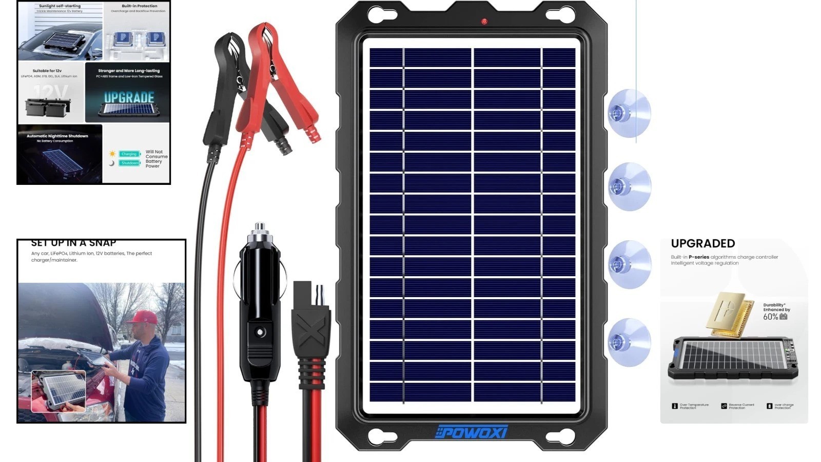 Portable 7.5W Solar Charger – Waterproof and Easy to Install for All Vehicles