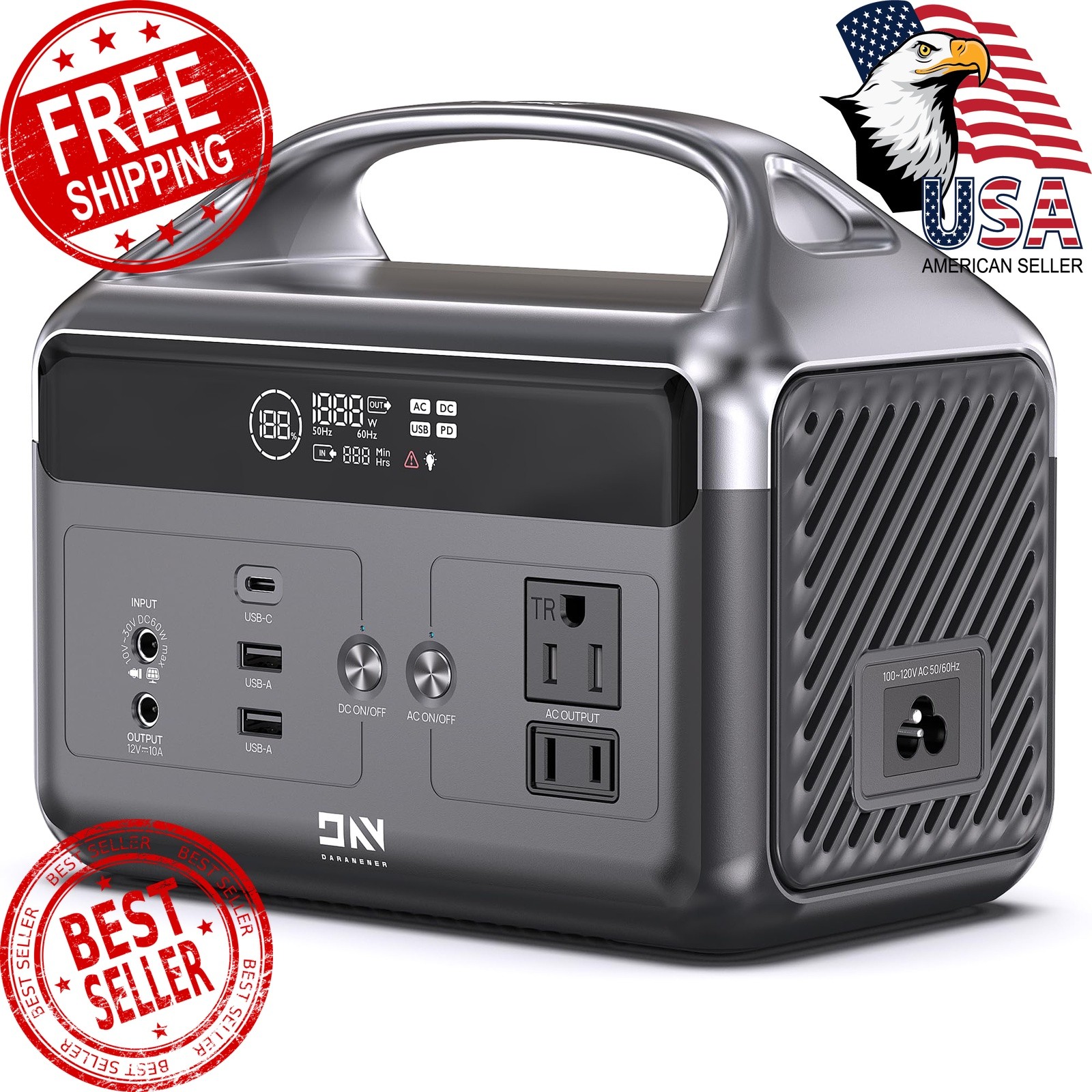 DaranEner Portable Power Station Grey