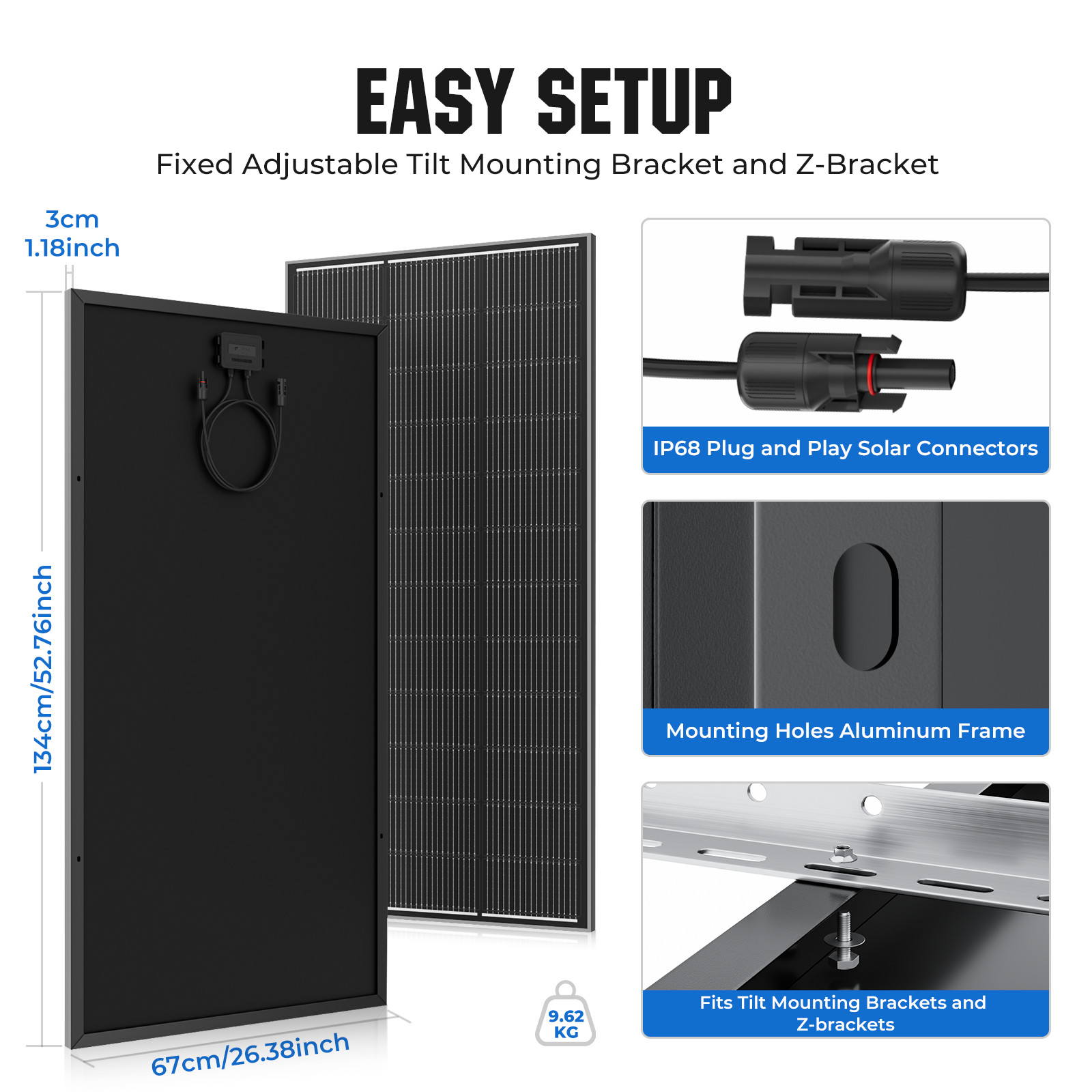 12V 400W (200W*2) Black Solar Panel N-Type 18BB 25% High Conversion RV Off Grid