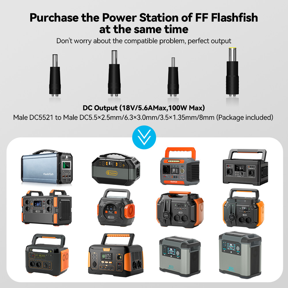 FlashFish 300W Portable Power Station Generator RV Li-ion with 100W Solar Panel