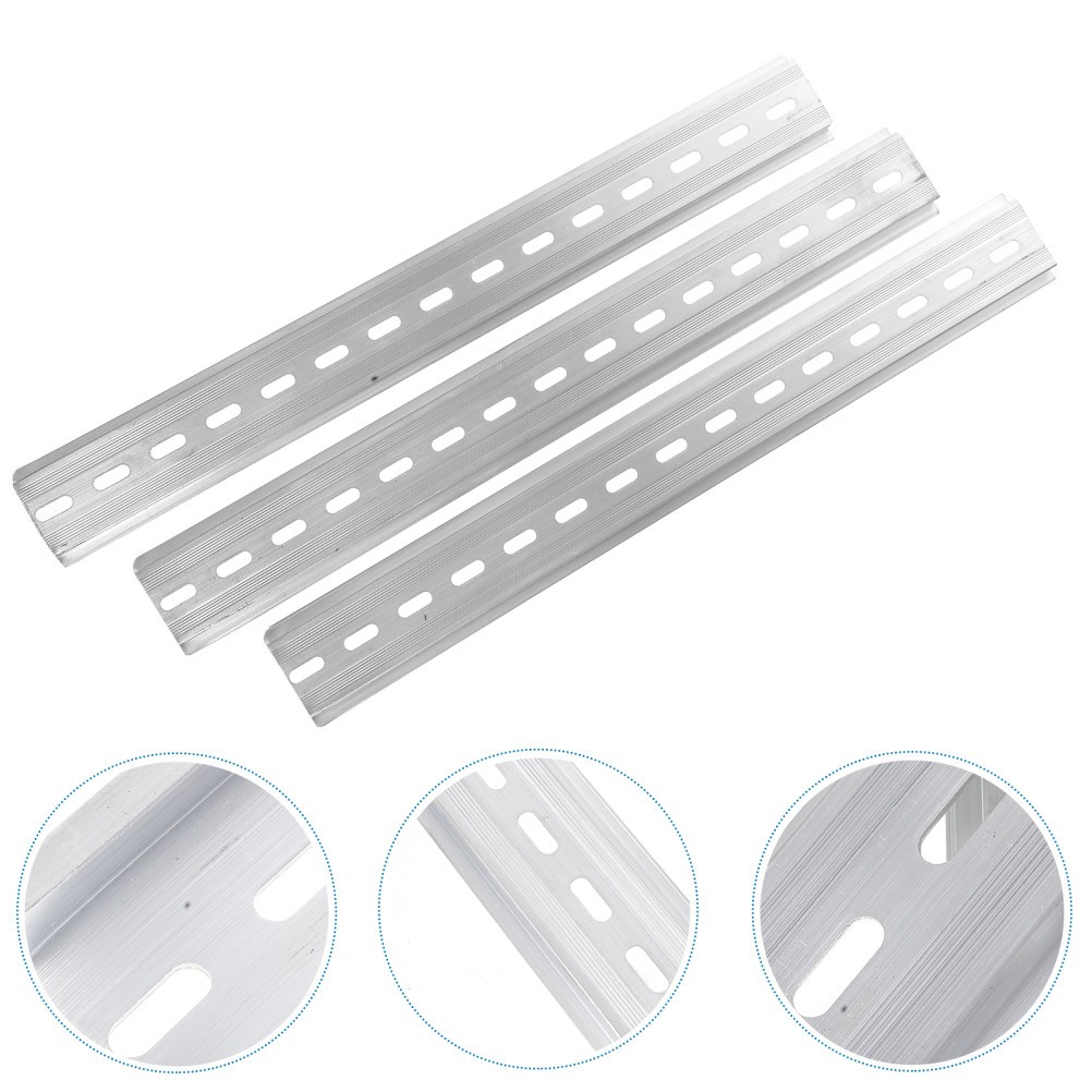 3 Pcs Aluminum Rail Aluminium Din for Electrical Components Industry Rails