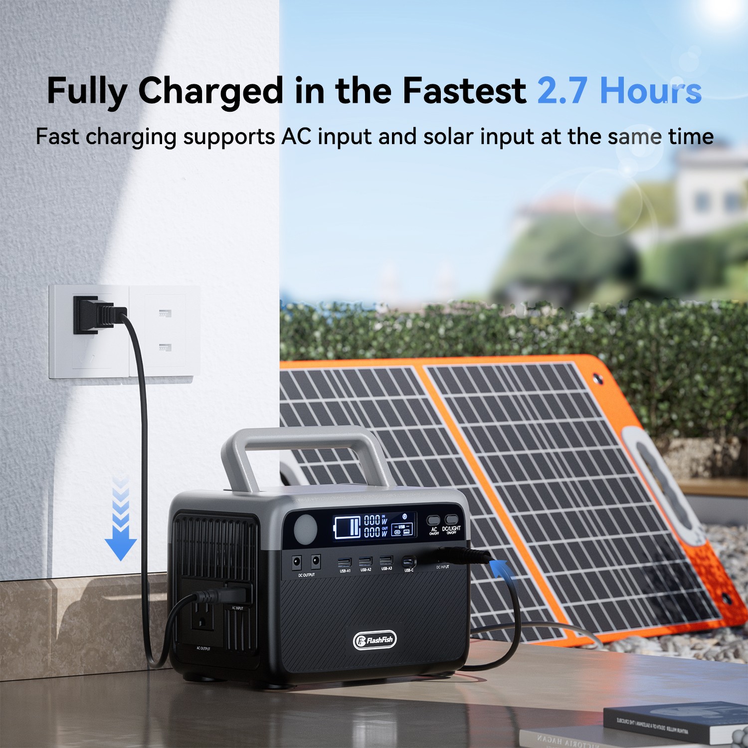 Flashfish 230Wh Solar Generator with Solar Panel Included Portable Power Station