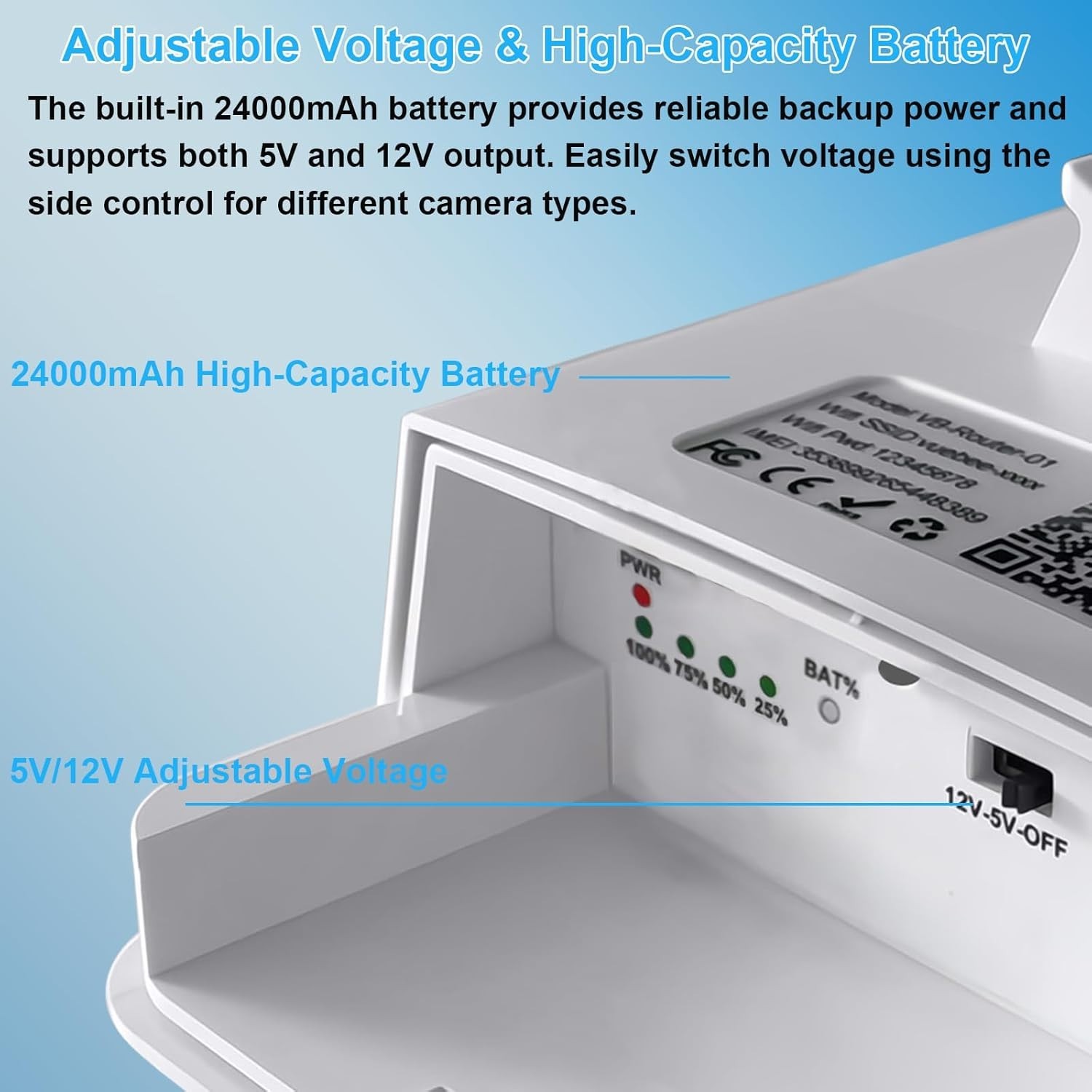20W Solar Panel Kit with 24000mAh Battery for Security & Trail Cameras, 5V/12…