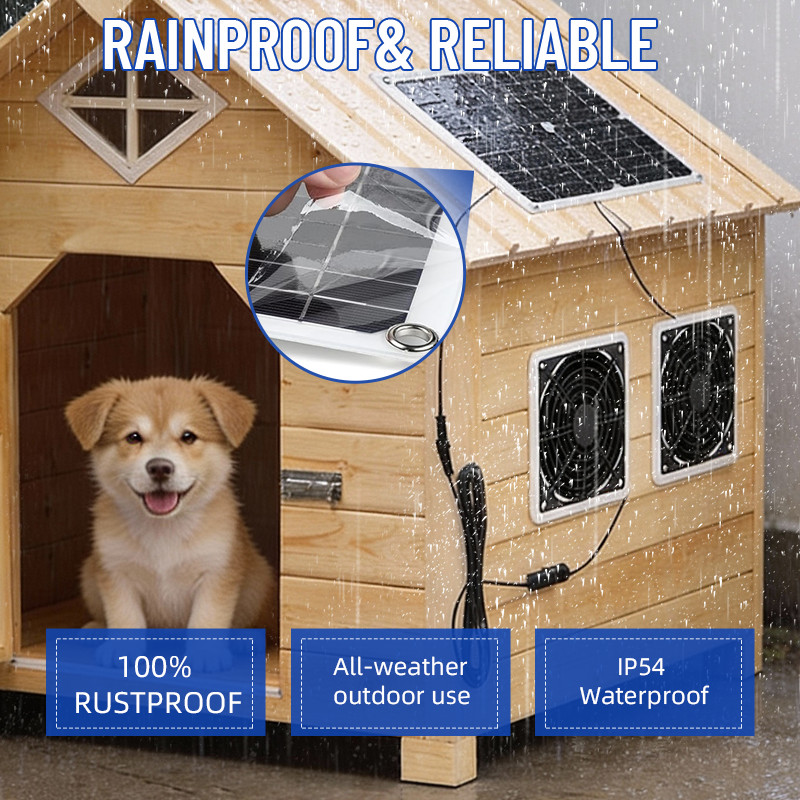 Solar Panel Dual Fan Vent Exhaust Fan Air Flow Outside for Coops Shed Pet House