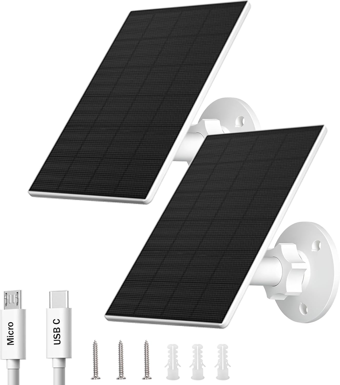 2W Solar Panel for Security Cameras, 5V Solar Charger