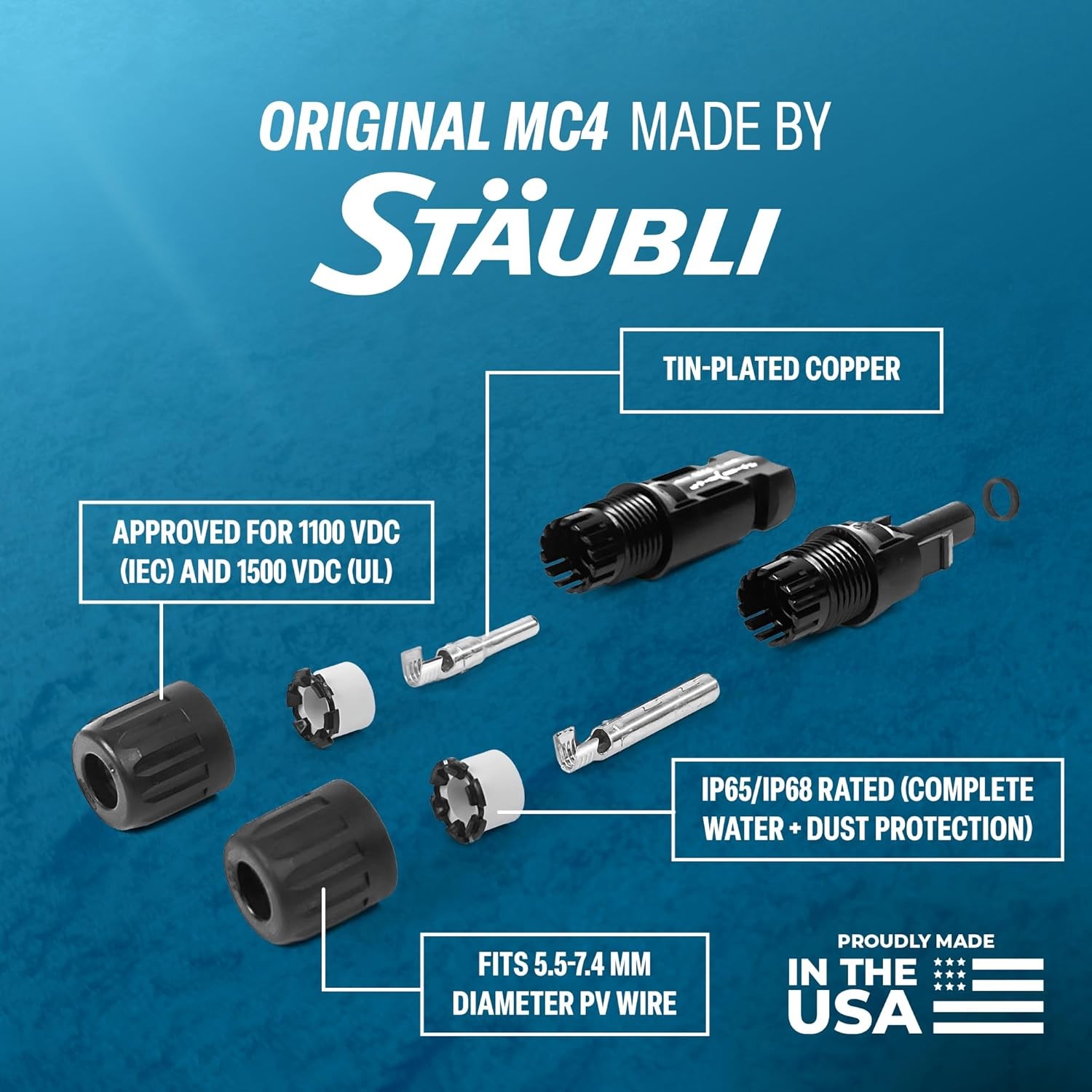 TEMCo Solar Panel Extension Cable 10 AWG 100 Ft Red Black