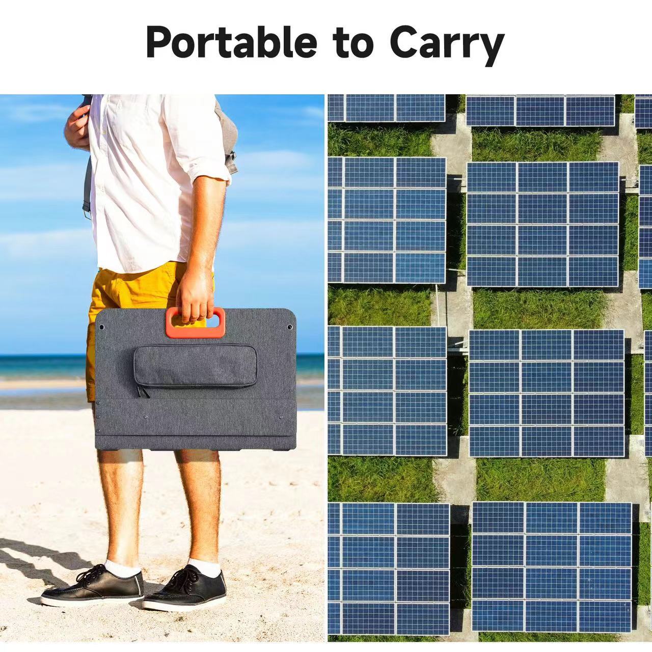 100w Portable Solar Panel Foldable – Charges EcoFlow Bluetti Jackery Anker