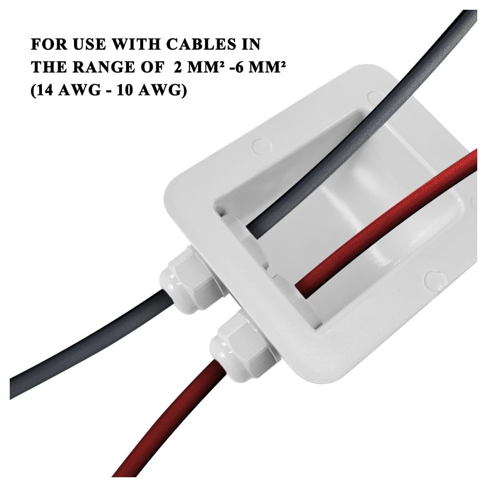 Weatherproof Abs Solar Double Cable Entry Gland For All Cable Types 2mmฒ To 6mmฒ