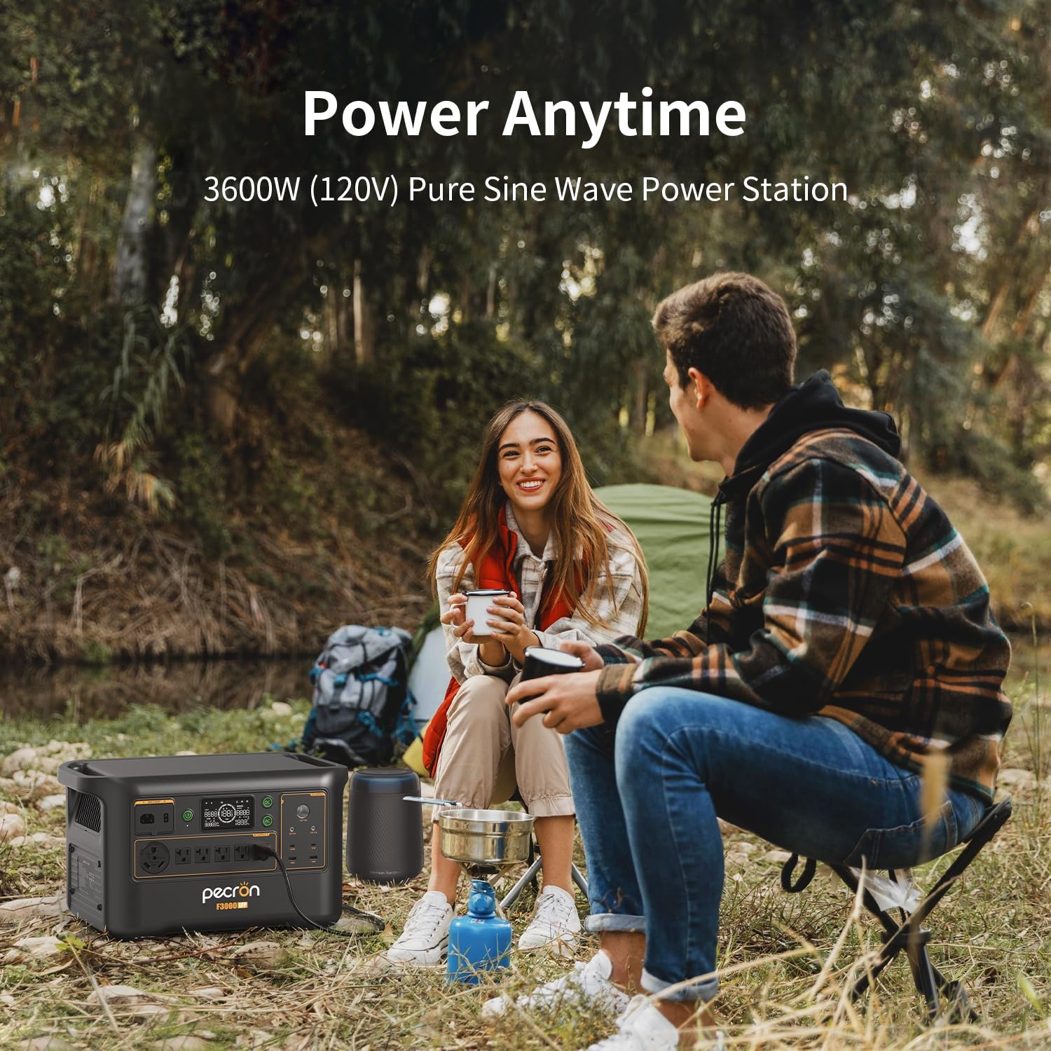 3072Wh 3600W Pecron F3000LFP Portable Power Station w/200W Solar Panel*2 RV