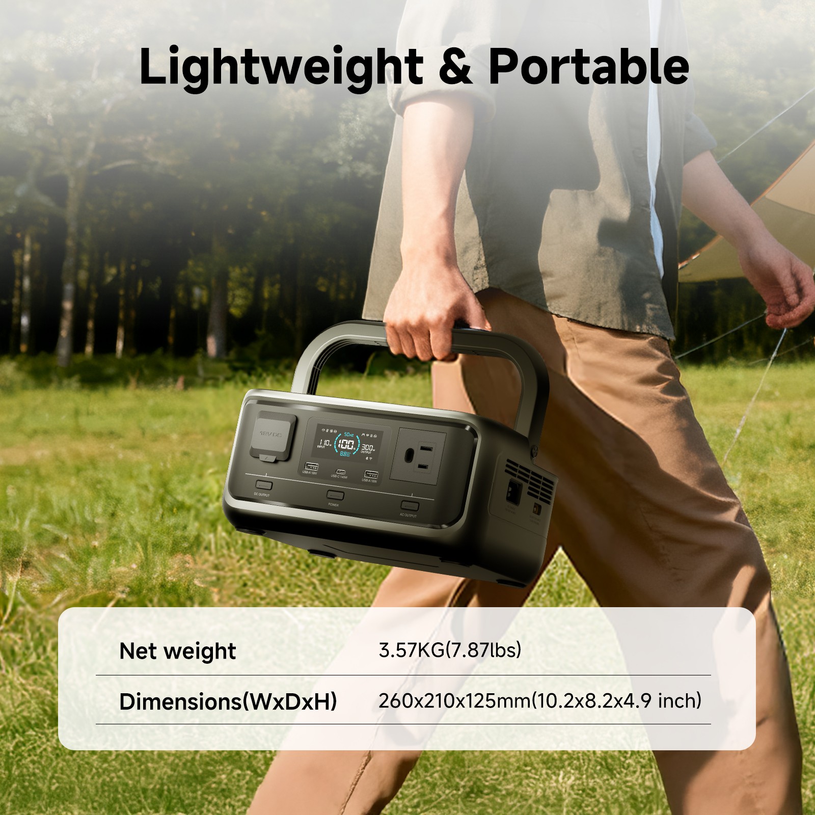 ALLPOWERS 600W 299Wh LiFePO4 Solar Generator Battery With 140W Solar Panel MPPT