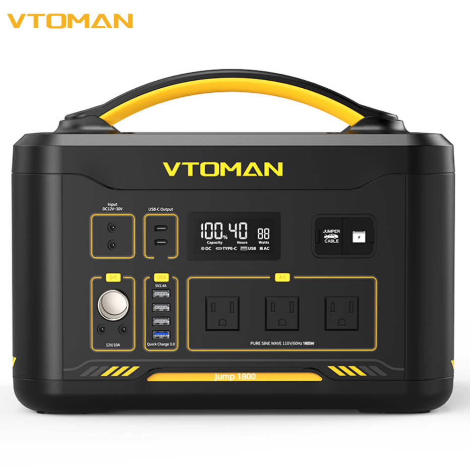 VTOMAN Jump 1800 Portable Power Station 1800W/1548Wh LiFePO4 Battery Generator