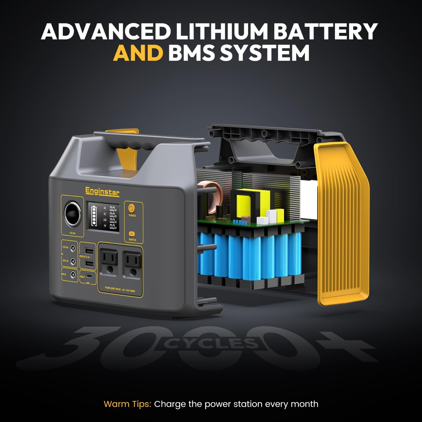 Portable Power Station 300W Solar Generator 296Wh Battery Pack for Camping RV Tr