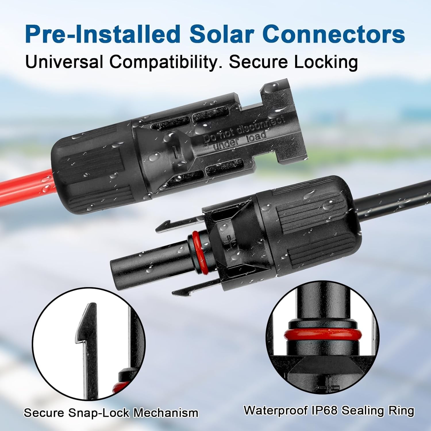 Solar Extension Cable 75FT 10 AWG Tinned Copper Connectors