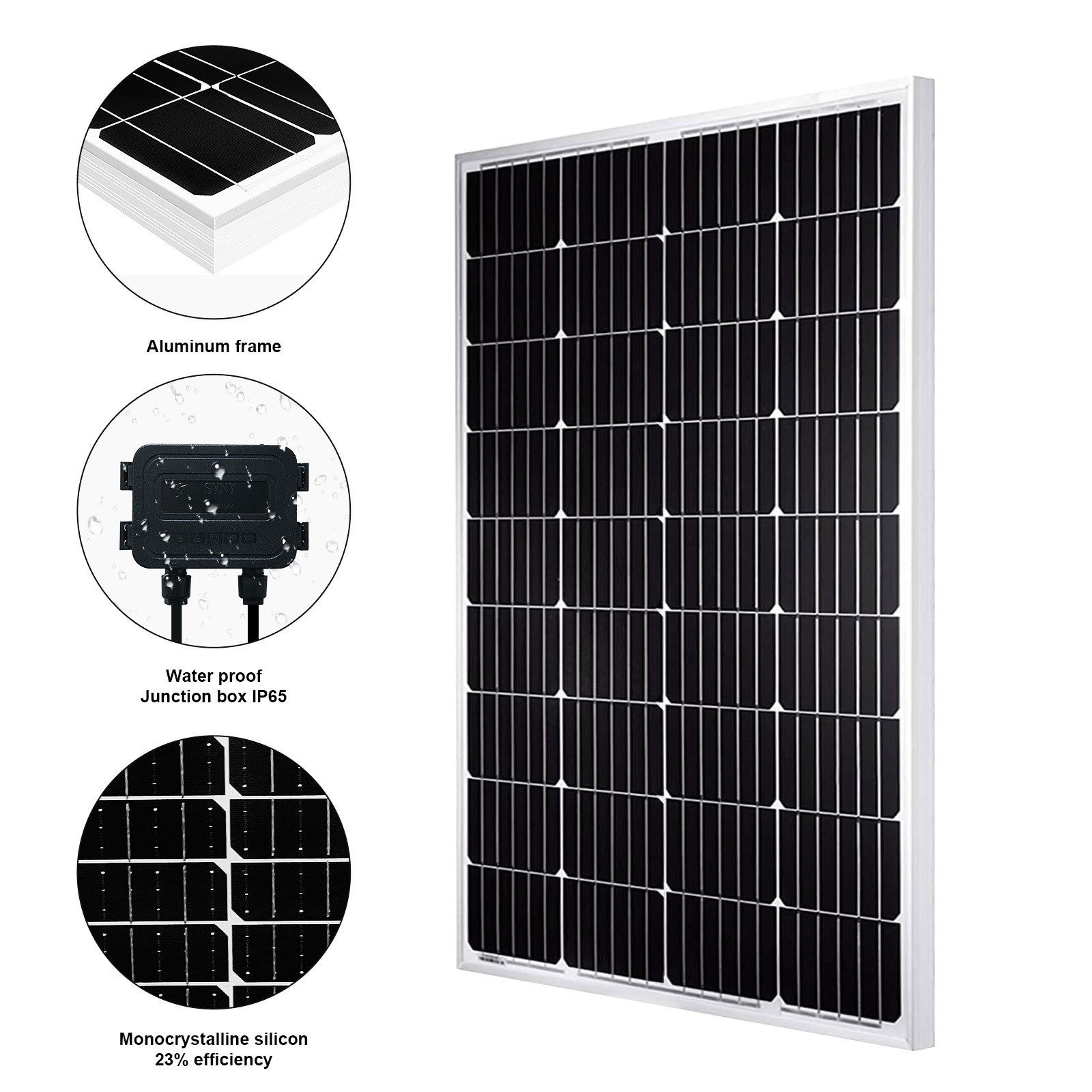 200W 12V Mono Solar Panel Caravan Home Off Gird Battery Charging Power 200 Watt