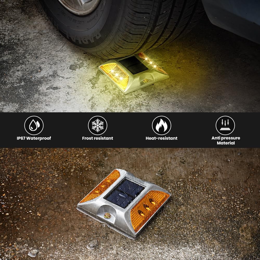 Solar Raised Pavement Marker High Brightness IP68 Waterproof Solar Powered Re…