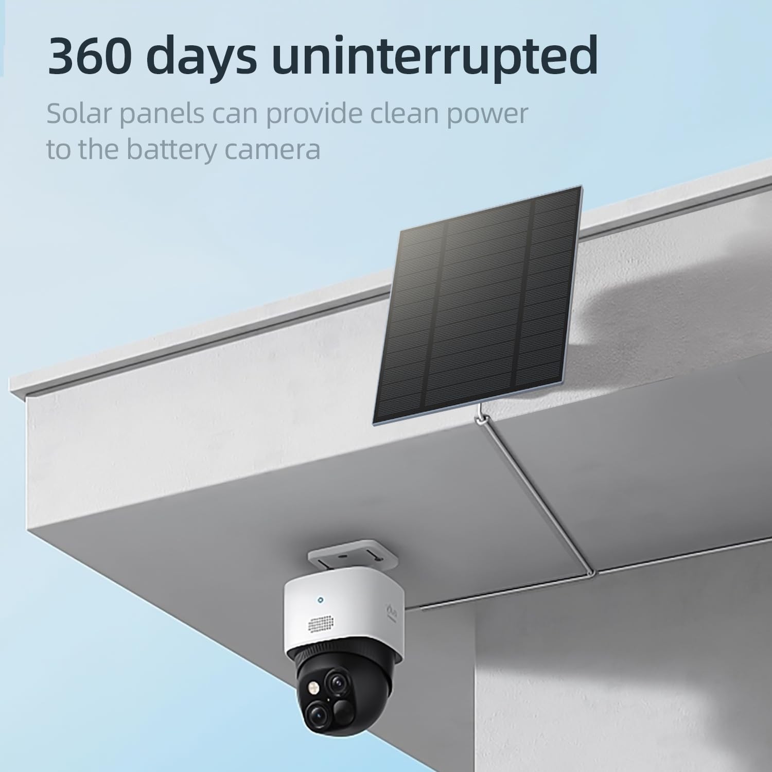 5W Solar Panel for Security Camera, Solar Panel with Micro USB & USB-C Port f…