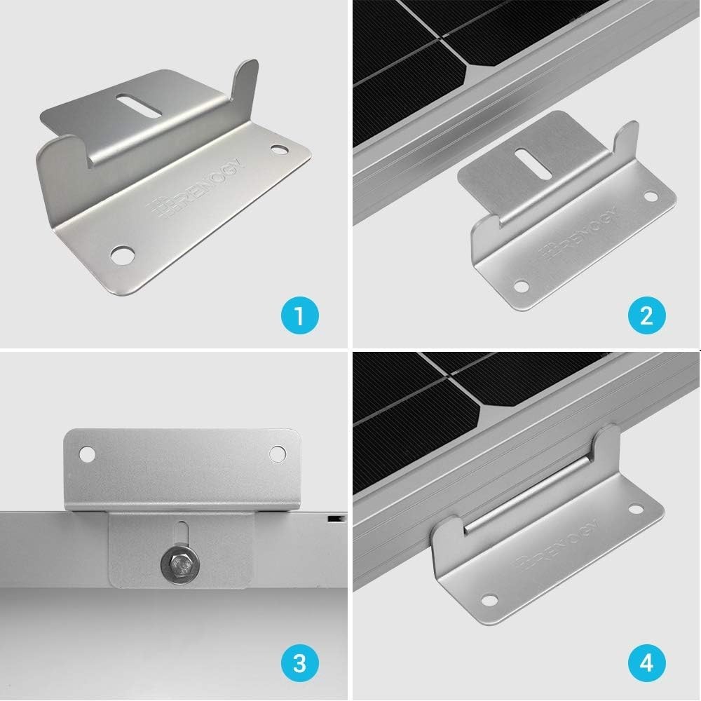 Lightweight Aluminum Solar Panel Z Brackets – 4 Sets for Easy Off-Grid Mounting