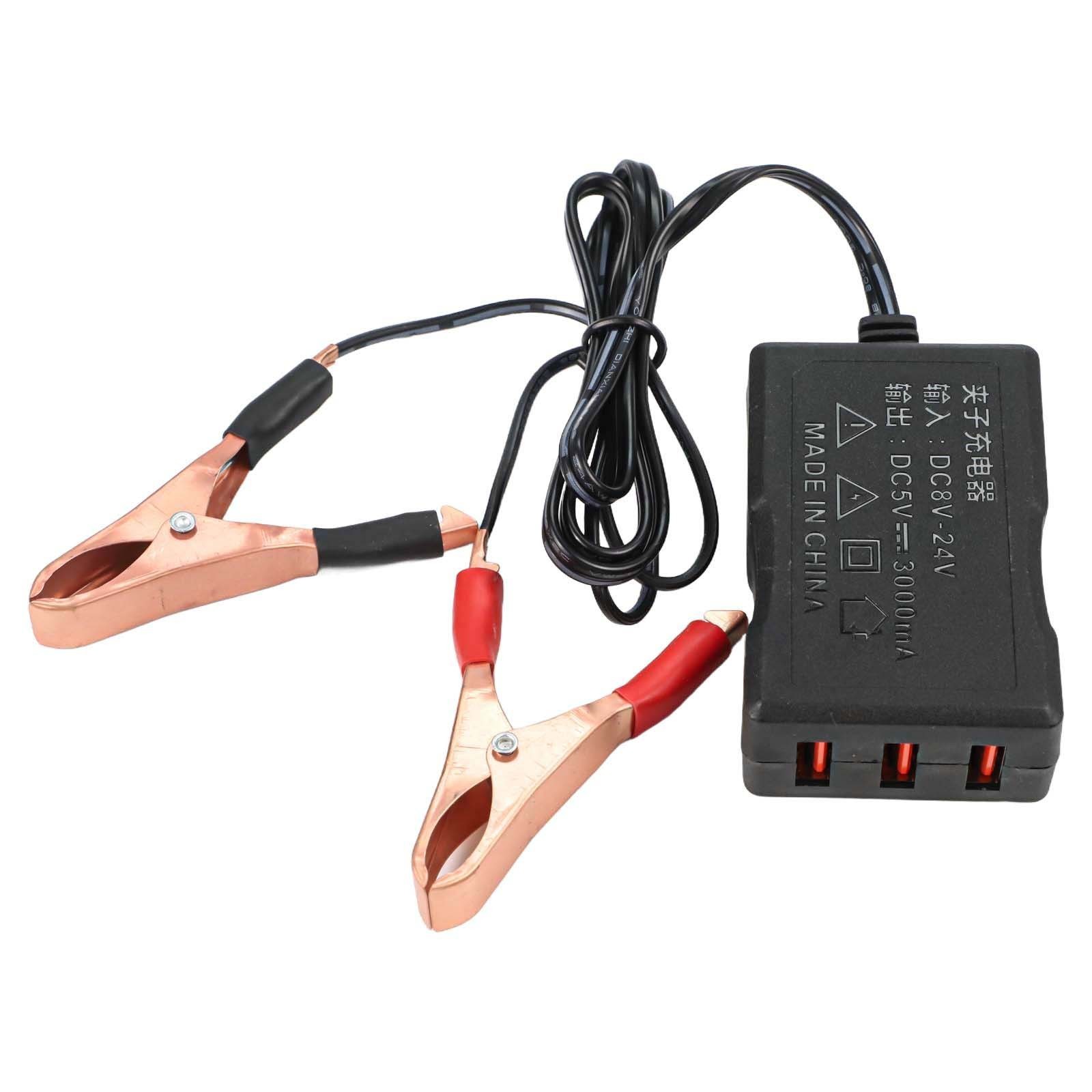 12V 24V USB Step Down Converter with Battery Clip for Quick and Safe Charging