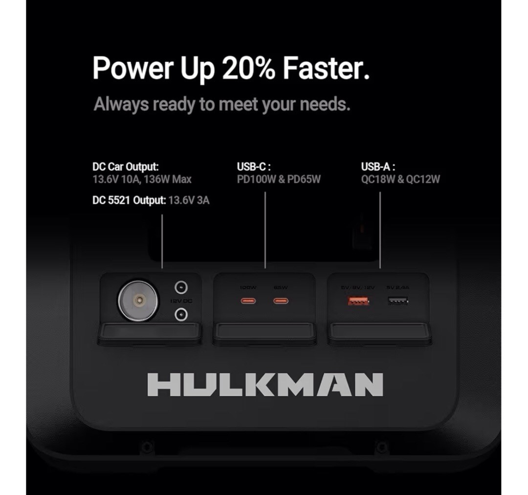 Hulkman Mega Space Gray,576Wh Portable Power Station,Performs at -4�F