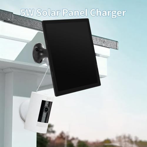 Solar Panel Charger for Ring Camera, Compatible with Ri ng Stick Up Black-1Pack