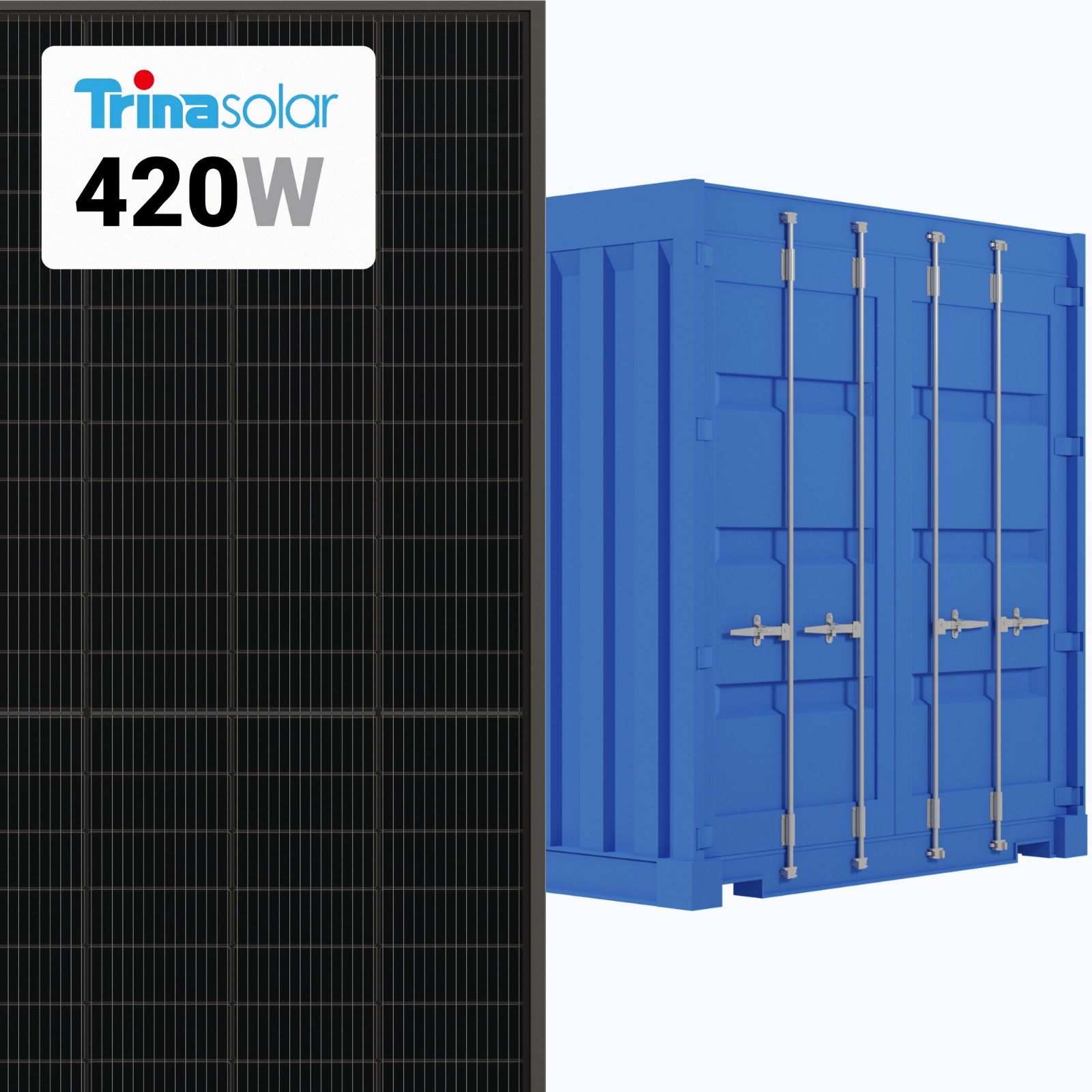 Trina 420W Solar Panel 144 Cell All-Black Bifacial TSM-420NE09RC.05